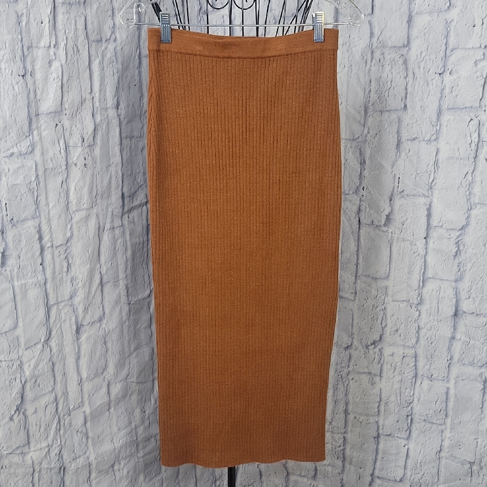 She‎ + Sky Brown Midi Skirt